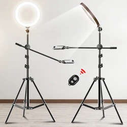 26CM fotografia Led wideo lampa pierścieniowa koło wypełnienie oświetlenie zdjęcie z kamery Studio telefon lampa do Selfie z stojak trójnóg ramię wysięgnika