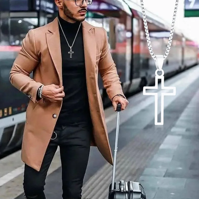 Men Cross Necklace,… - image