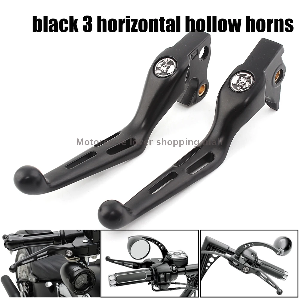 Motorcycle Handlebar Control Levers Clutch Brake Lever moto skull icon Brake clutch For Harley Sportster 883 XL 1200 \'14-up