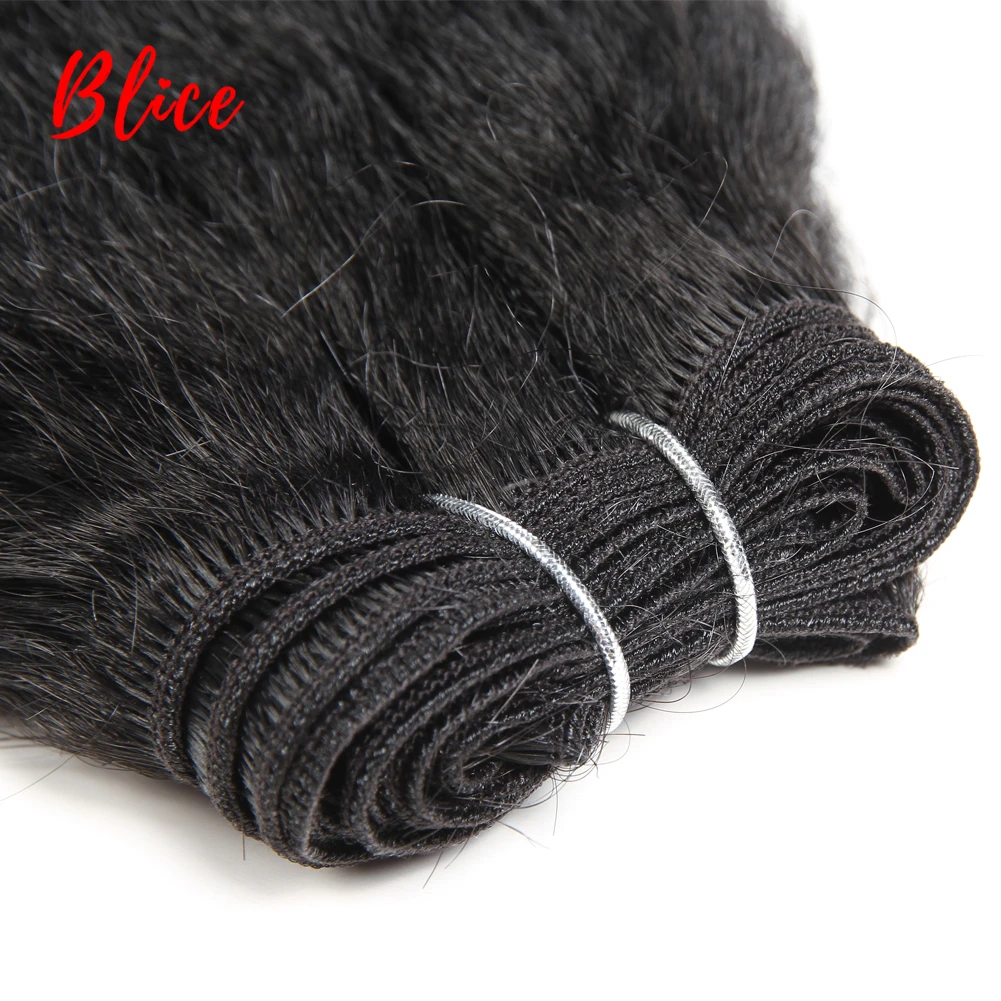 Blice Synthetic Hair Extensions Kinky Straight Weaving 12-30Inch  Natural Black Hair Bundles For Women All Color Available 1Pcs