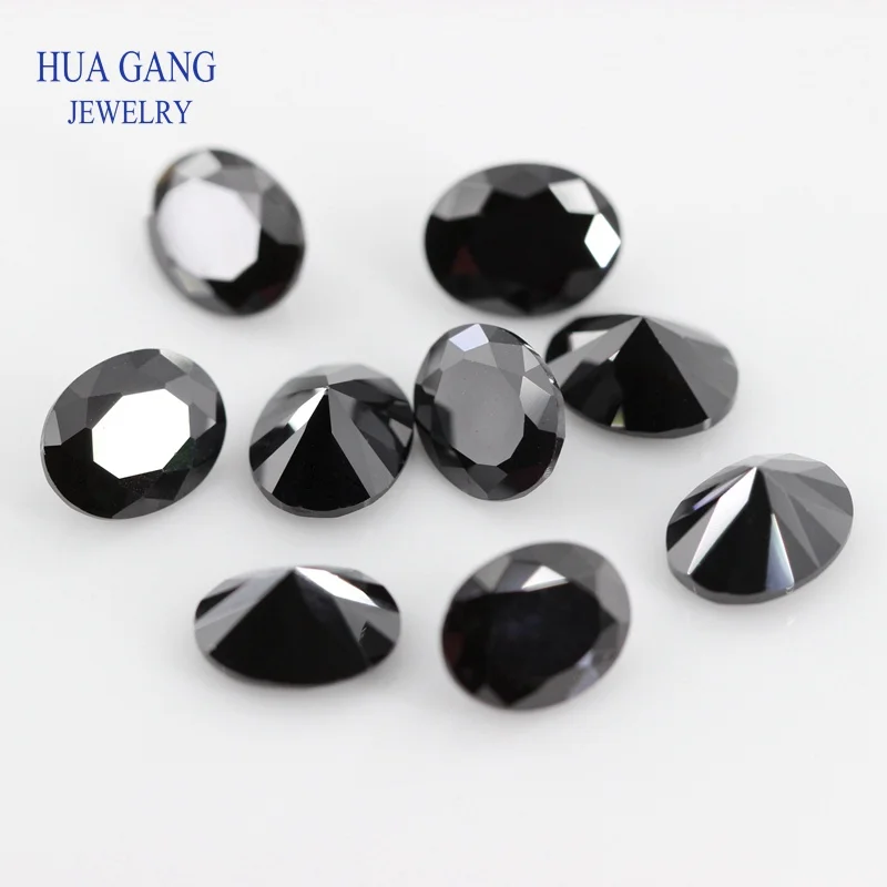 Black Natural Spinel Loose Gemstone Oval Shape Size 2x3mm~10x14mm Natural Gemstone Beads For DIY Jewelry Making