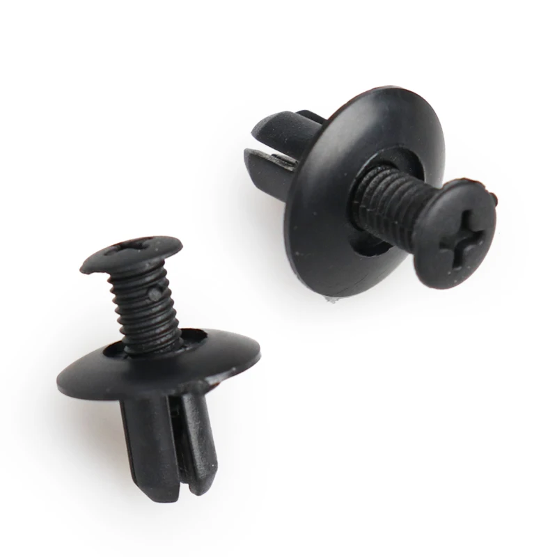 FQC&Rv Car Plastic Rivets,Universal Auto Staples 50 Pcs 8mm Hole Black for Door Panel Fender Bumper Accessories.