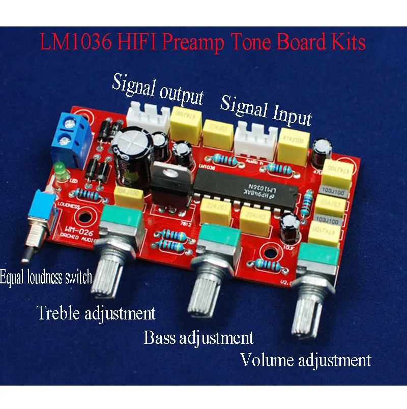 LM1036 HIFI Preamp Preamplifier Tone Board Kits With Bass Treble Volume Control