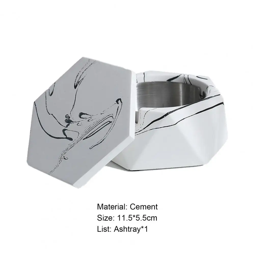 Windproof Ashtray Ash Tray Exquisite Cement Creative Hexagon Soot Holder Living Room Bedroom Smokeless Ashtray Holder