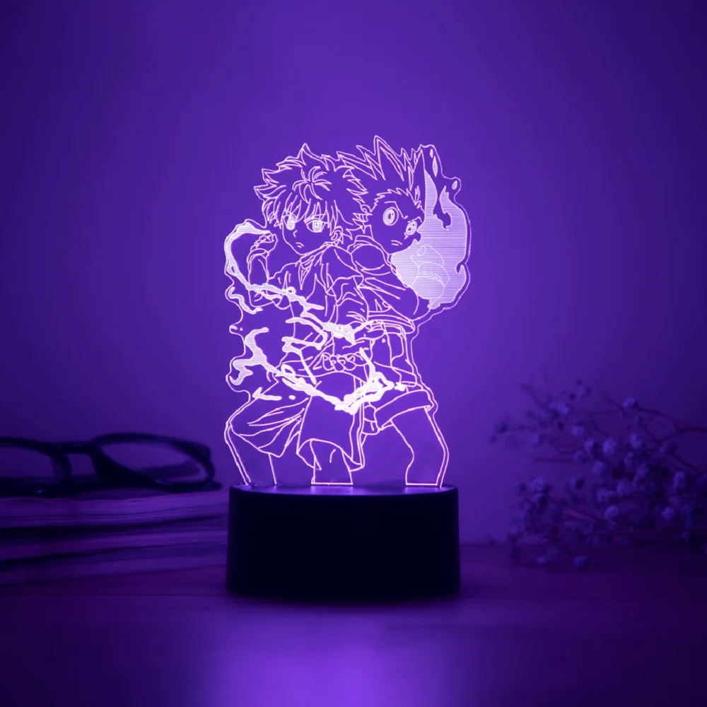 Anime character 3D night light full-time hunter KILLUA ZAOLDYECK USB table lamp birthday gift Christmas gift New Year gift