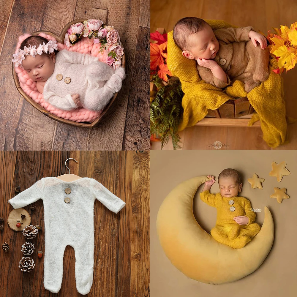 Newborn Photography Props Mohair Elasticity soft Romper Clothes for Boy Baby Girls Shooting Outfit Studio Accessories