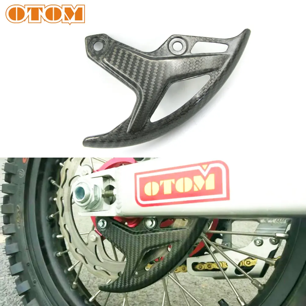 OTOM Rear Brake Disc Guard Motorcycle Carbon Fiber Rotor Disk Protection Cover For HONDA CR125 CR250 CRF250R CRF250X CRF450R CRF