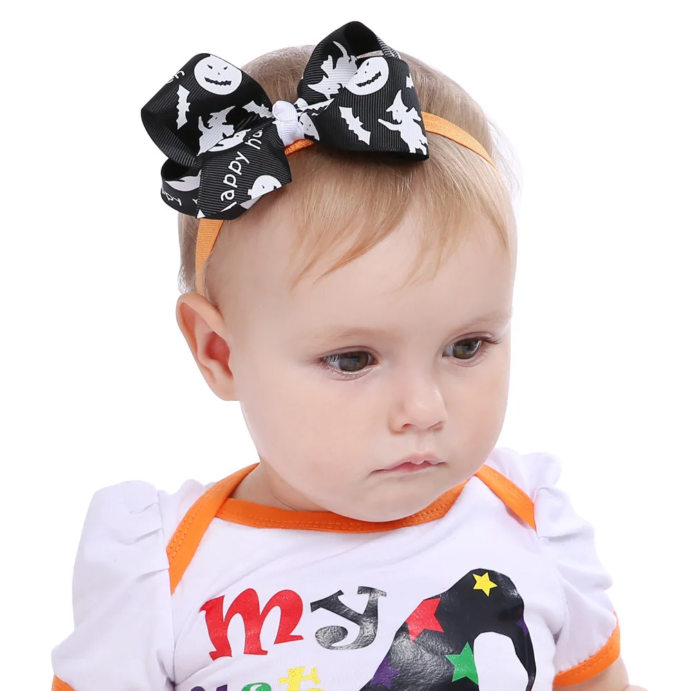 

12pcs Fashion Baby Girls Halloween Hair Bands Print Headbands Bowknot Cross Turban Bandage Bandanas HairBands Hair Accessories