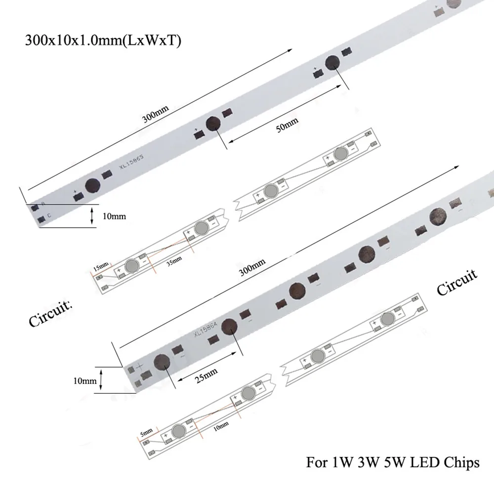 10-50pcs 1 3 5W LED  300MM Aluminum Base Plate PCB Board Substrate DIY For High Power Light Bead