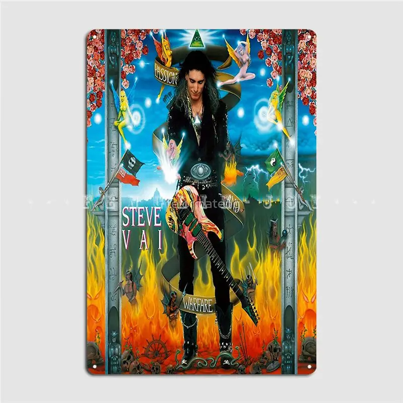 Guitarist Music Style Steve Vai 2016 Metal Sign Cinema Kitchen Mural Designing Plates Tin Sign Poster