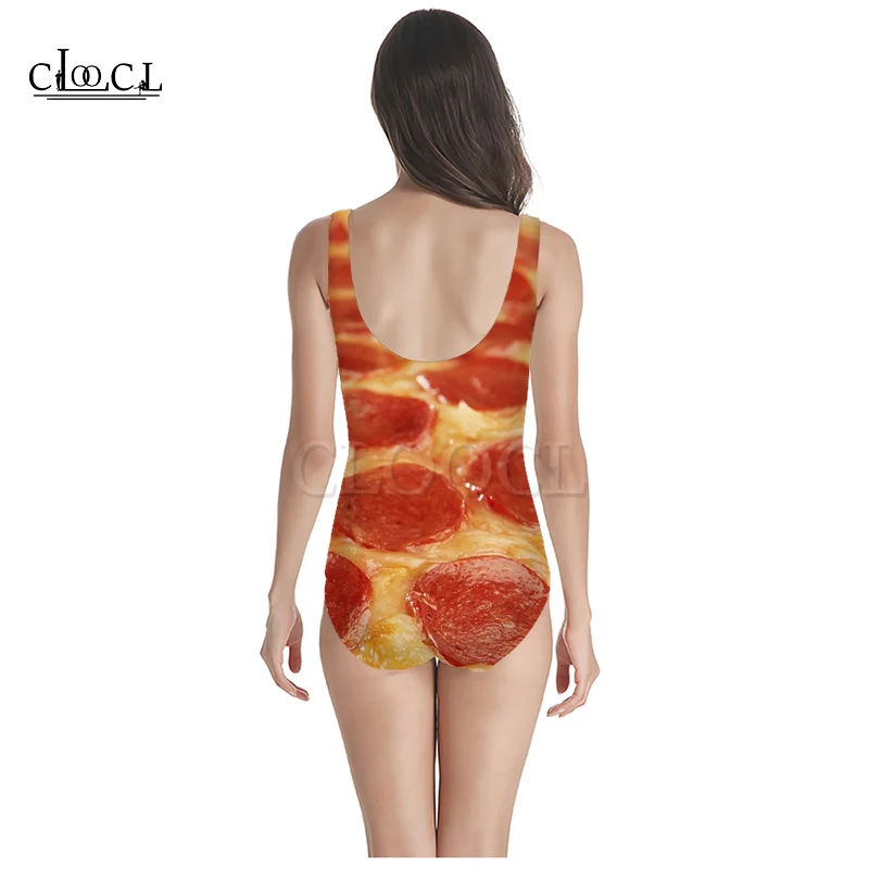 CLOOCL Food Pizza Series 3D Print Girls One-piece Swimsuit Bathing Suit Sleeveless Slim Sexy Women\'s 2021 Summer New Swimwear