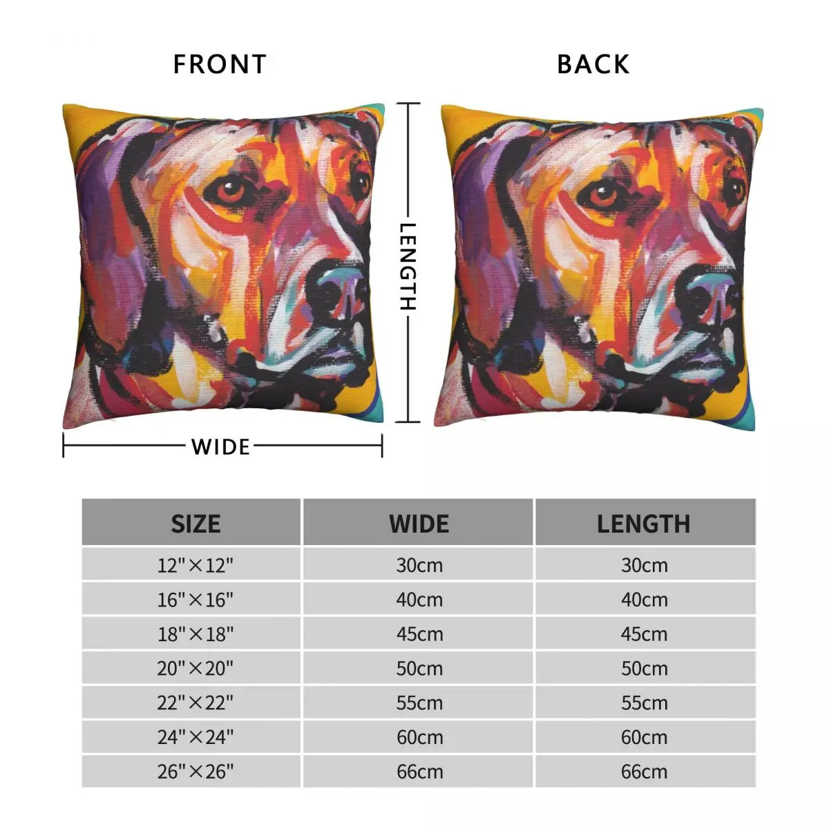 Ridgeback Bright Colorful Pop Dog Art Pillowcase Polyester Linen Velvet Printed Zip Decor Throw Pillow Case Home Cushion Cover