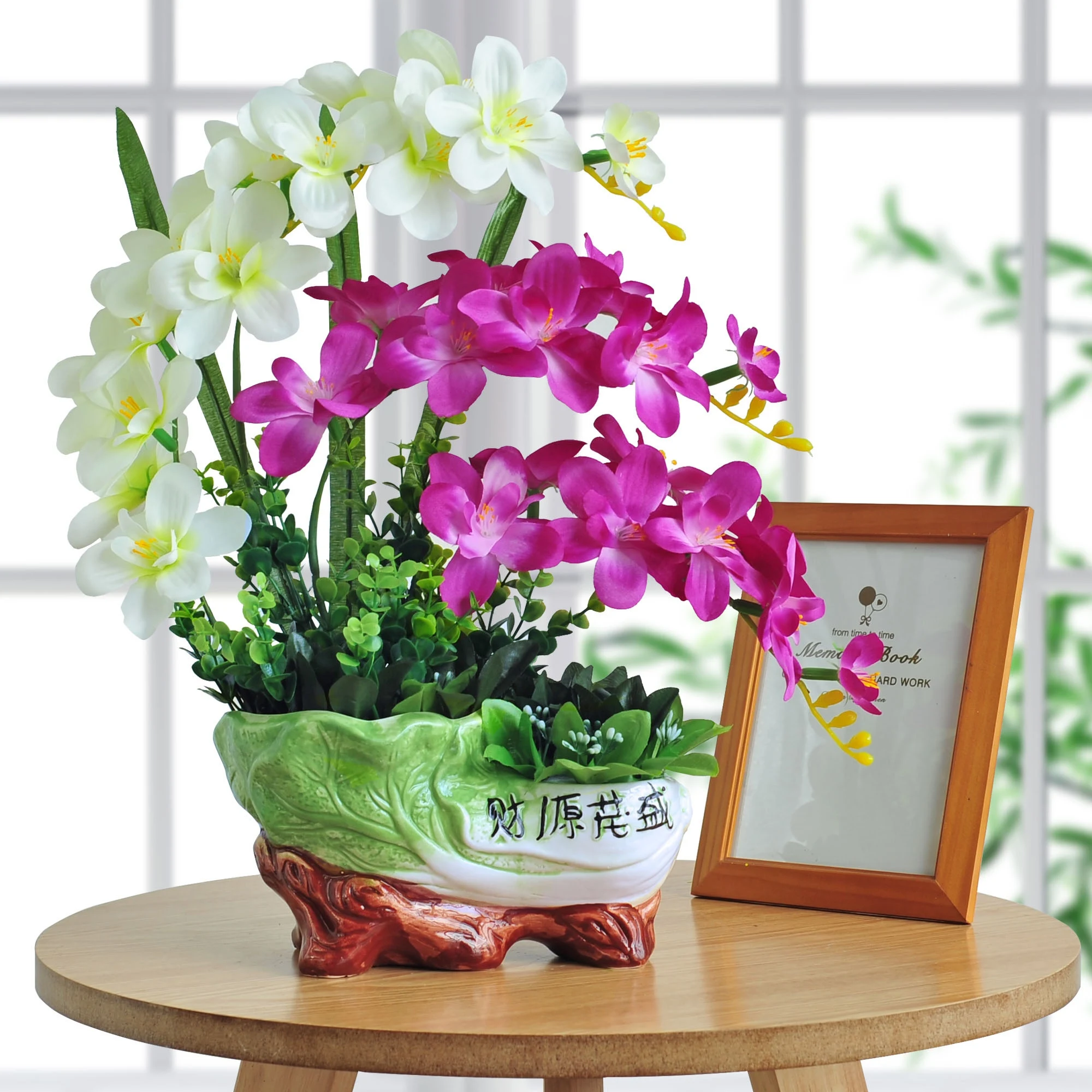 Phalaenopsis simulation flower suit orchid artificial flower bonsai indoor living room office decorations