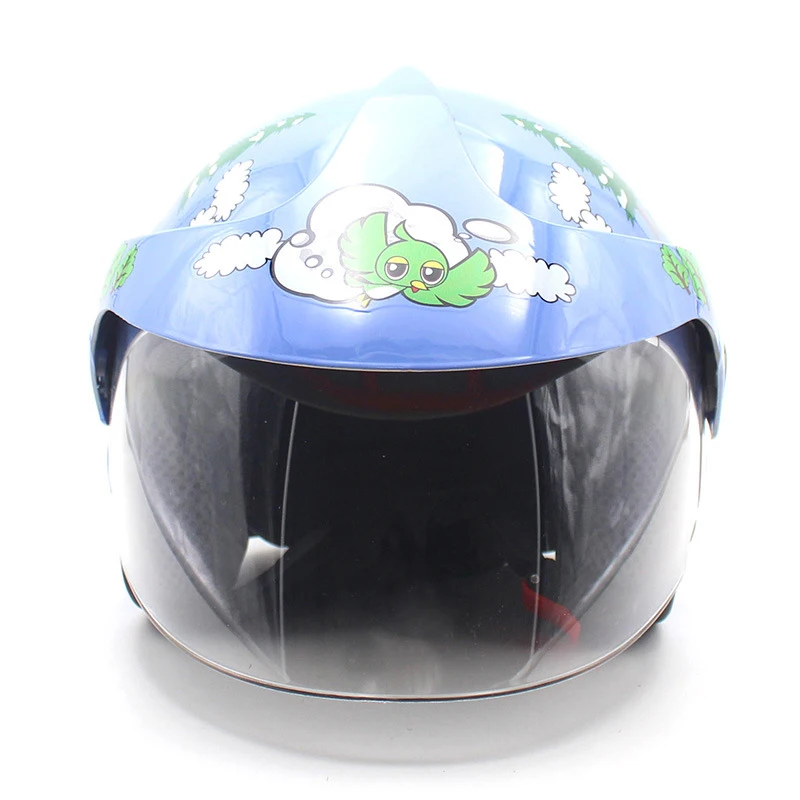 Cascos bonitos de moto para niños, cascos de cara abierta, cálidos, visera transparente, liberación rápida, medio casco, cuatro estaciones, Invierno