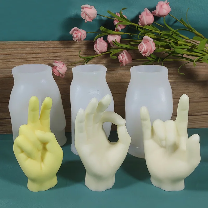 DIY Gesture Finger Candle Molds For Candles Soap Cake Making Silicone Scented Candles Aromatherapy Fragrance Home Decorations