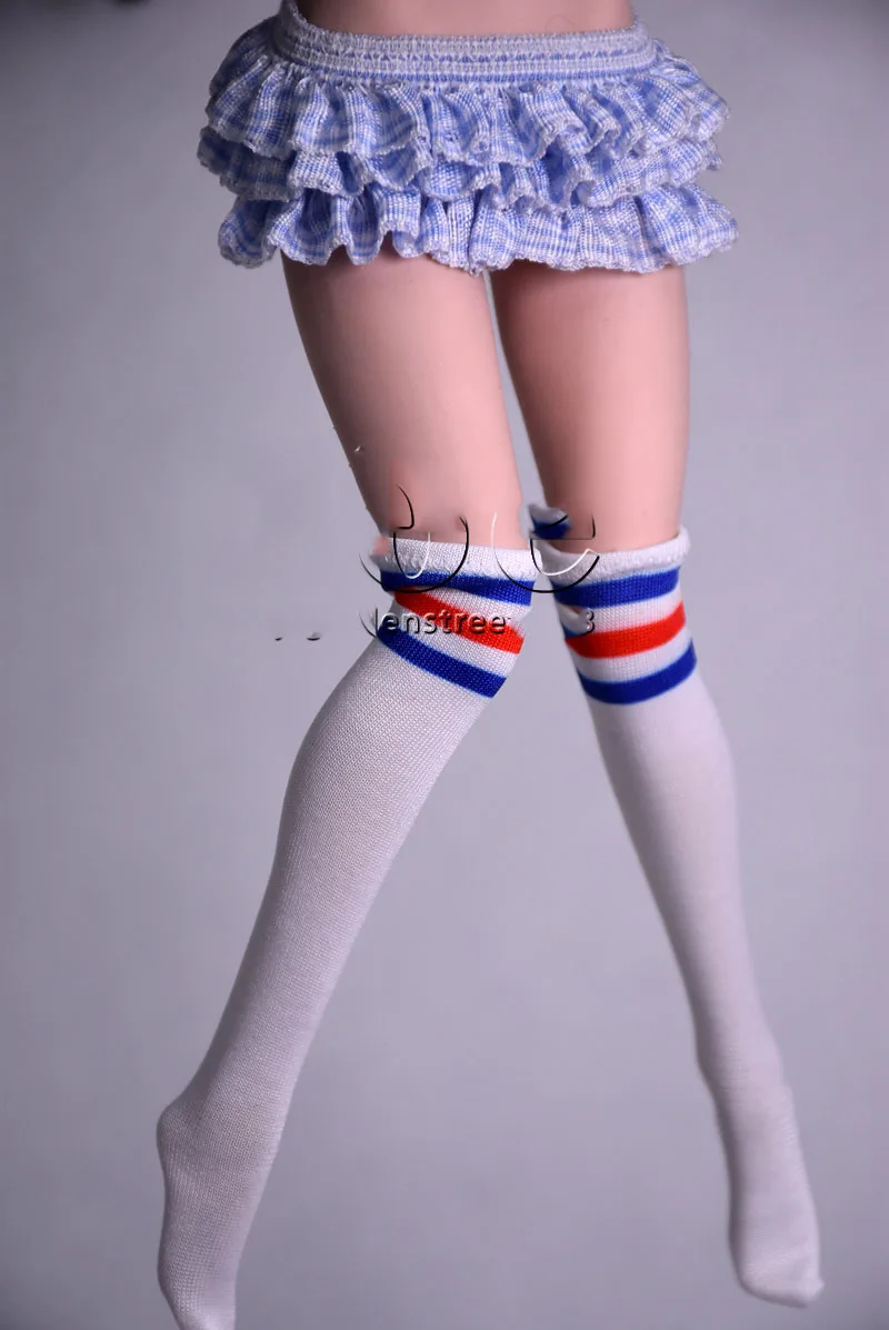 1/6 Scale Sexy Female Girl Woman High Over Knee White Long/Short Stockings Student Socks for 12