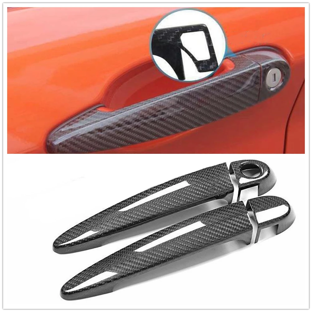 Real Dry Carbon Fiber Exterior Door Handle Cover Protector Cap For BMW 2 Series F22 F23 M235i 235i 228i 220i Coupe 2 Door 2014+ 