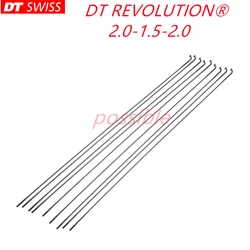 Bicycle Spokes Dt Swiss Revolution 2.0-1.5-2.0 Round Spokes J-bend Black Lightweight VariableDiameterSpoke