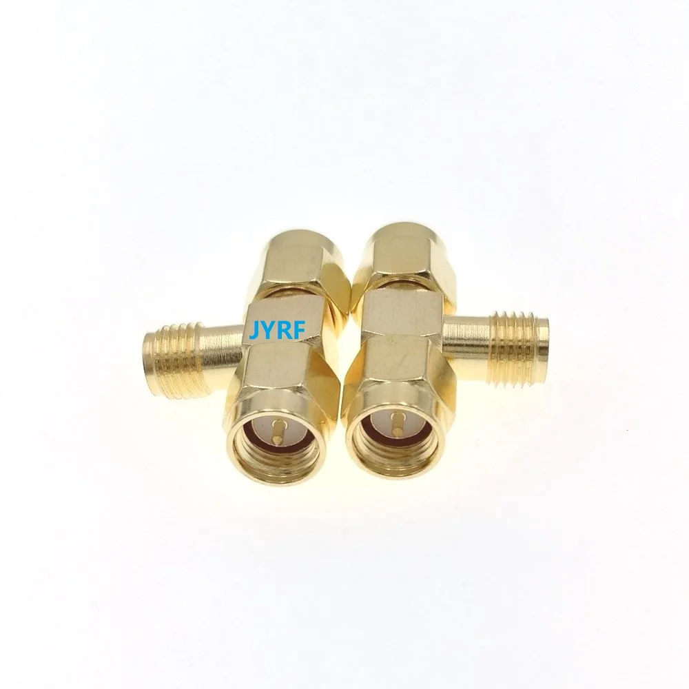 100PCS SMA Female To Two SMA Male Triple T RF Adapter Connector 3 way RF Coaxial Coax Adapter