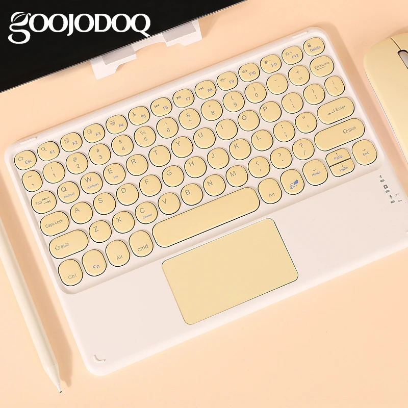 GOOJODOQ Wireless Bluetooth Keyboard with Touchpad for iPad Keybaord iPhone Samsung Galaxy Xiaomi Huawei Microsoft Surface HP