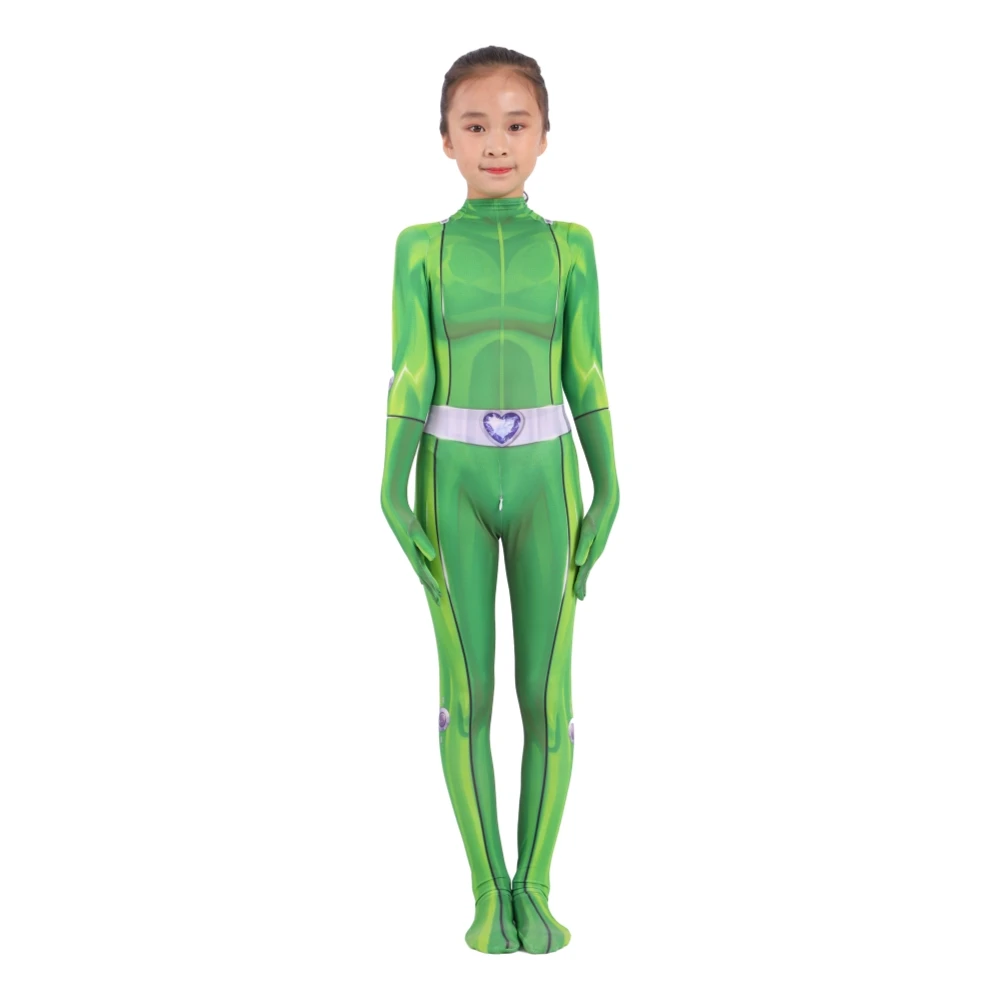 2019 Totally Spies Cosplay Costume Adult Kids Zentai Bodysuit Hero Jumpsuits Cosplay Halloween Kids Boy girl Party Costume