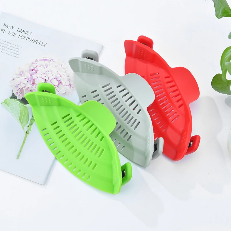 Multi-Use Silicone Drainer Blocking Pot Side Washing Rice  Heat Resistant Household Spaghetti Noodle Colander Kitchen Pasta Tool