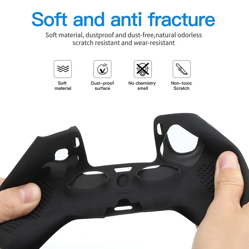 غطاء سيليكون مضاد للانزلاق لجهاز تحكم PS5 لبلاي ستيشن 5 الجلد Dualshock 5 ps5 اكسسوارات الإبهام قبضة المقود قبعات