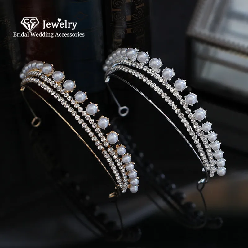 CC Hairband Crown Tiara Luxury Wedding Hair Accessories for Women Bridal Bridesmaids Party Fashion Jewelry Headdress XY420