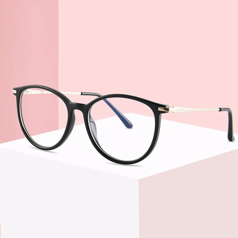 New Arrival Cat Eye Plastic Frame Glasses For Women with Spring Hinges Full Rim Anti Blue Ray Optical Spectacles Hot Selling