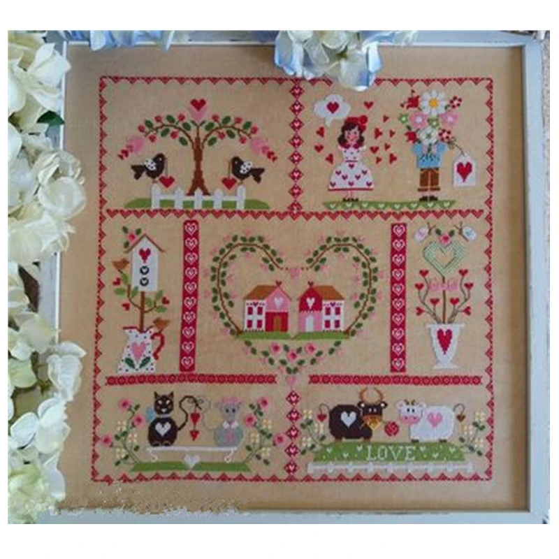 

Наборы для вышивки крестиком «Дом любви», узор, дизайн, 18 карат, 14 карат, 11 карат, льняной холст, вышивка, рукоделие своими руками