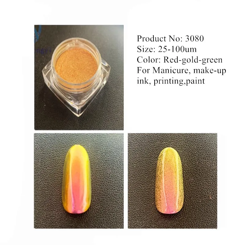 Cosmetic Grade Pearlescent Color Changing Pigment Mica Powder Manicure Chameleon  Mirror Powder Optical Eye Shadow Lip Gloss