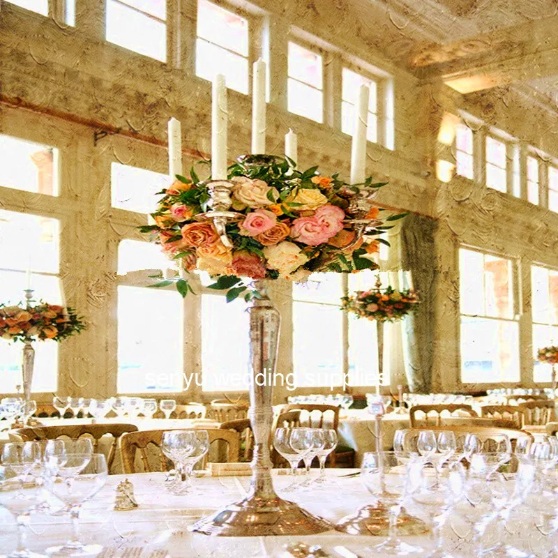 10pcs Tall Gold Pillar Flower Stand Table Centerpiece for Party Wedding Decoration u0792