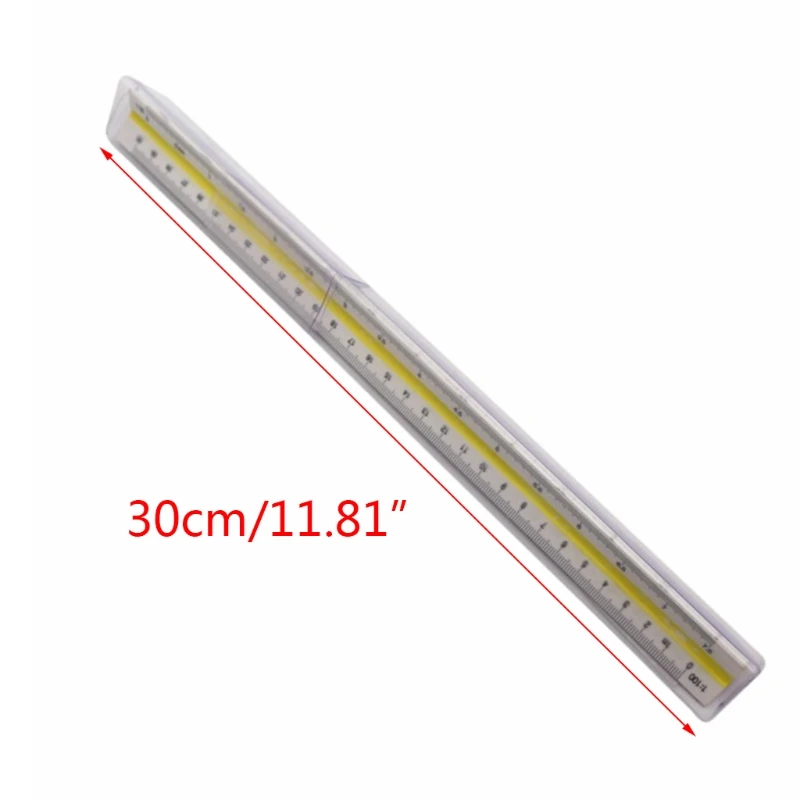 30 cm Aluminum Architect Scale Triangular Scale Scale Ruler for Blueprint Triangle Ruler Drafting Ruler Architect Ruler
