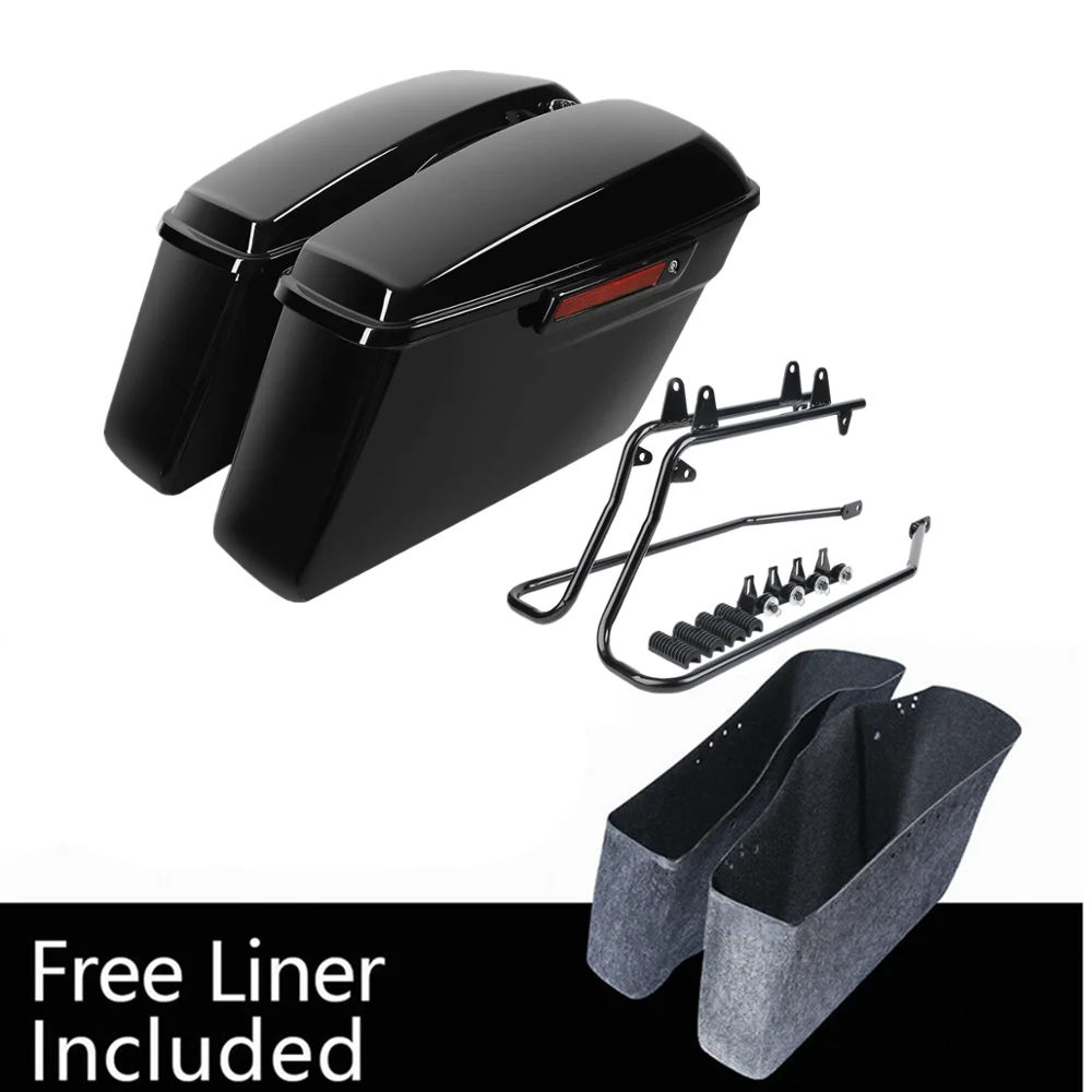 

Motorcycle Hard Saddlebags Saddle Bags Conversion Brackets For Harley Softail Fatboy 1984-2013