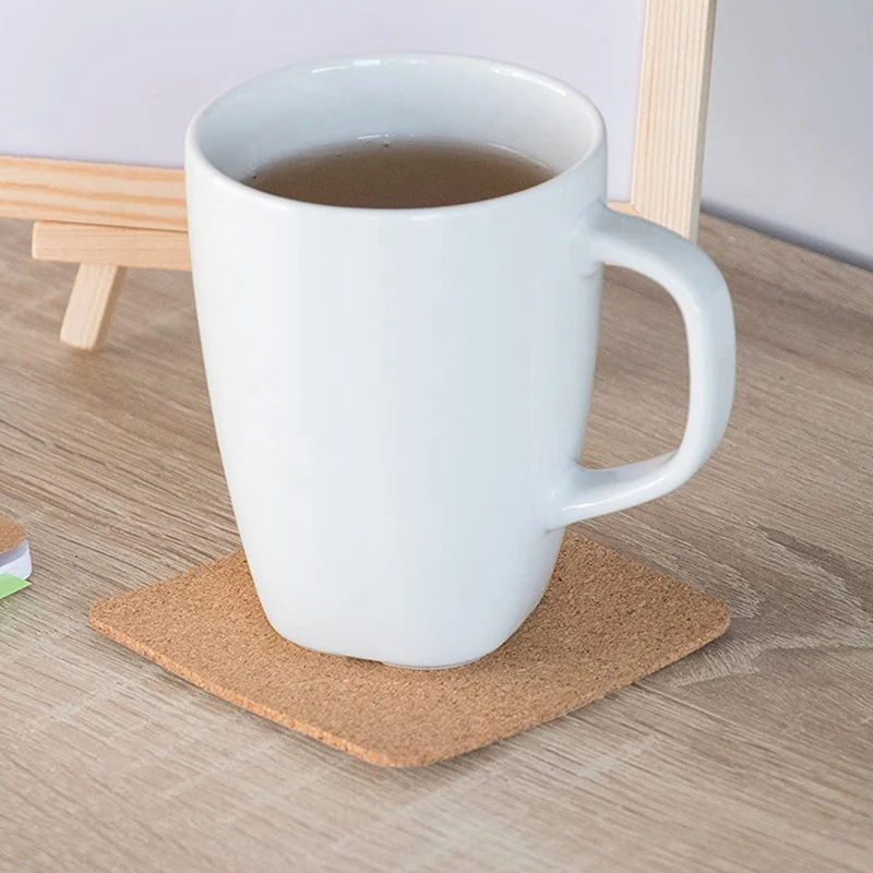 Baru Self-Adhesive Cork Coaster, cork Tikar Cork Backing Lembar untuk Tatakan Gelas dan Kerajinan DIY (50, Square)