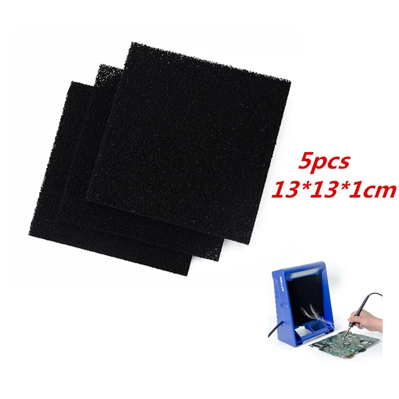 5 pces alta densidade de carvão ativado espuma 130*130*10mm filtro solda absorvente fumaça esd fume extractor para ferramentas de filtragem de ar