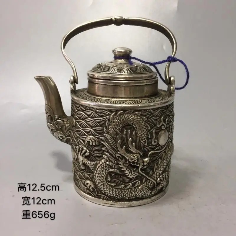 

kettle tieguanyin puerh jasmine longjing green tea Teaware Teapots Silver-plated white copper dragon pu er tea-pot waterpot