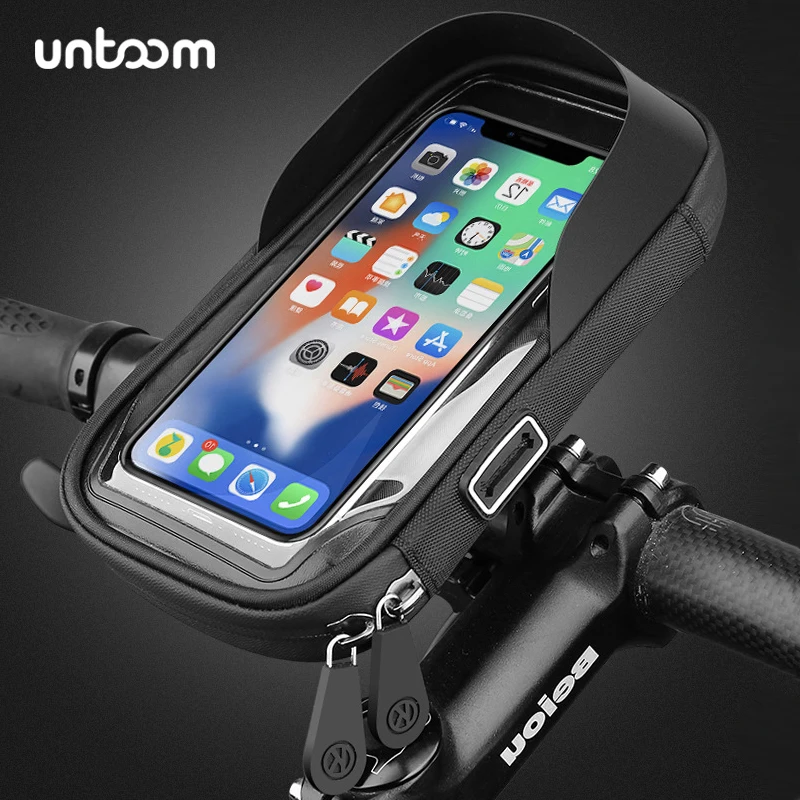 

6.4 inch Waterproof Bicycle Phone Holder Stand Motorcycle Handlebar Mount Bag Cases Universal Bike Scooter Cell Phone Bracket