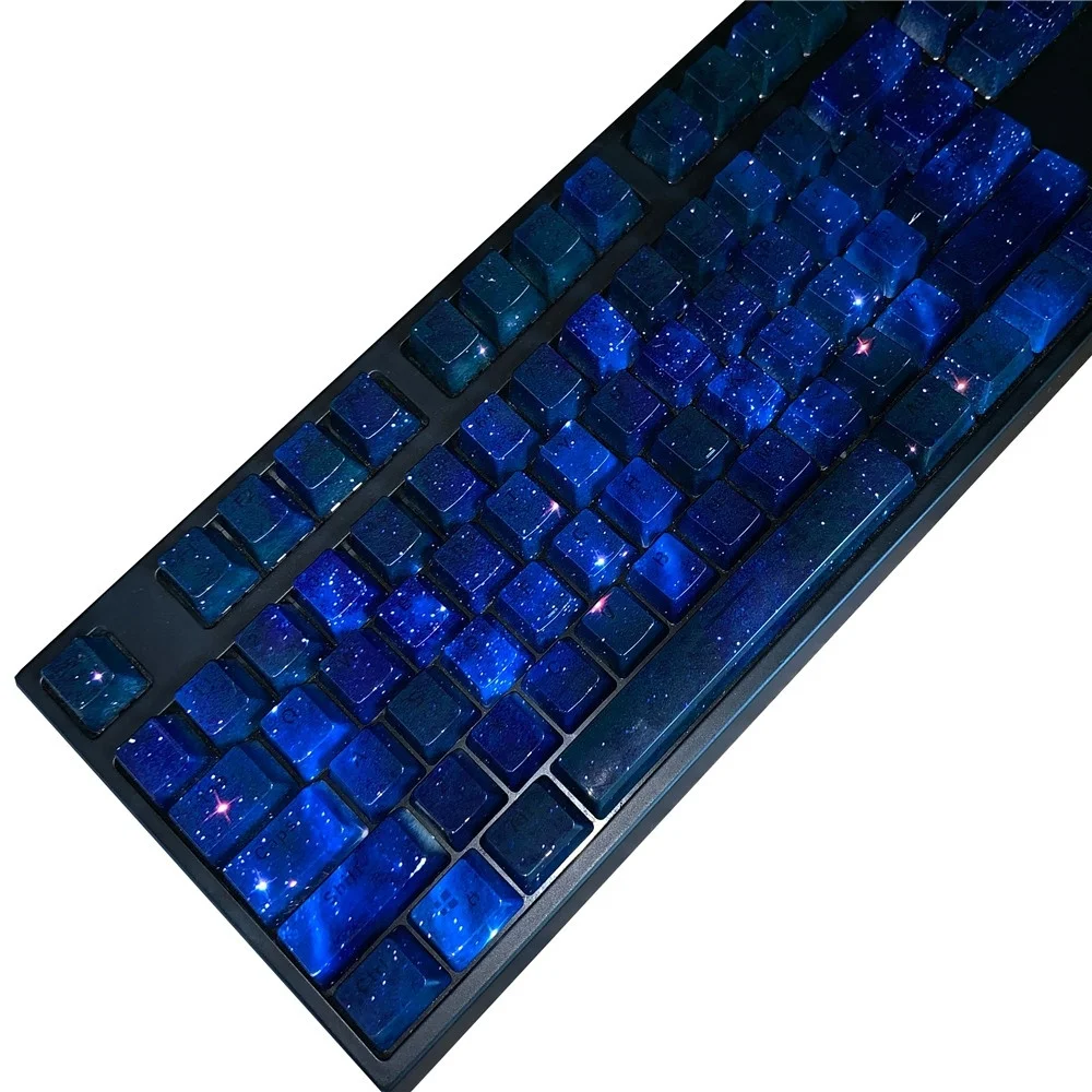 1 set water transfer, retro luminous Engraved translucent star keycap personalized mechanical keyboard of keycaps