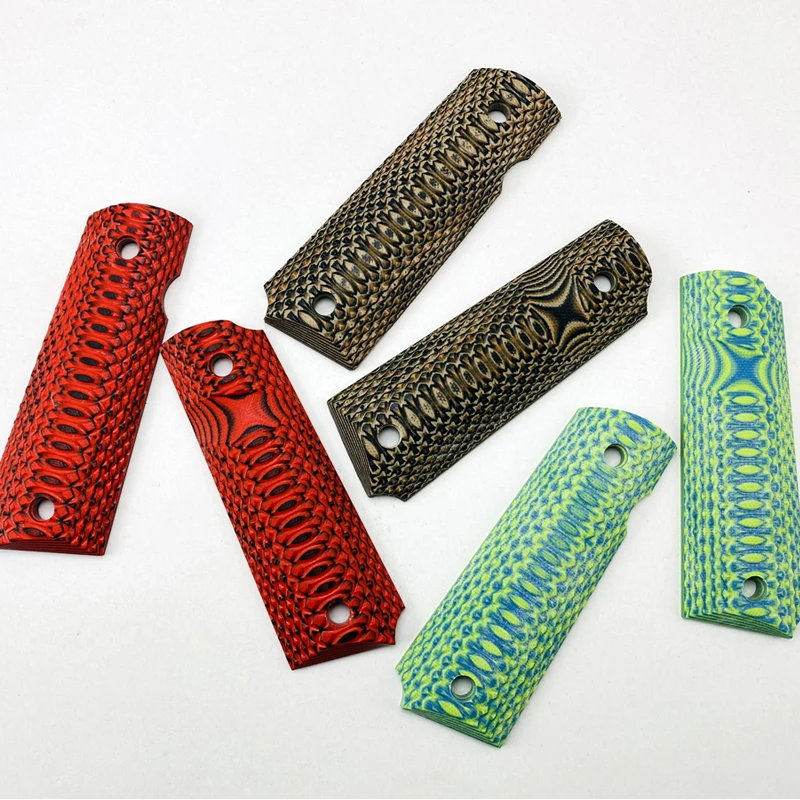 1pair tactics pistol 1911 Full size Grips 3 Color G10 Grips custom Grips CNC Material 1911 accessories