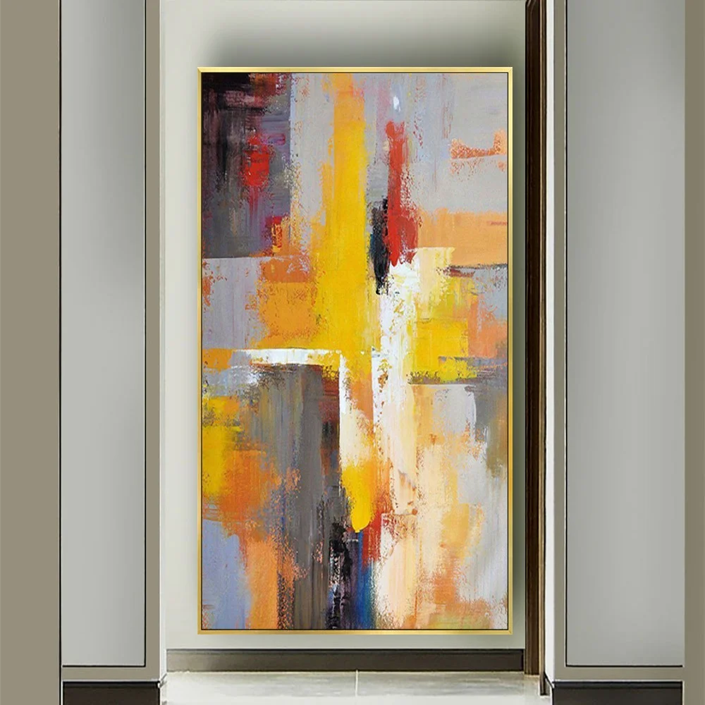 Abstract Hand Painted Oil Paintings On Canvas Art Painting Decor  Living Room Wall Customized Golden Picture Home Decorate Mural