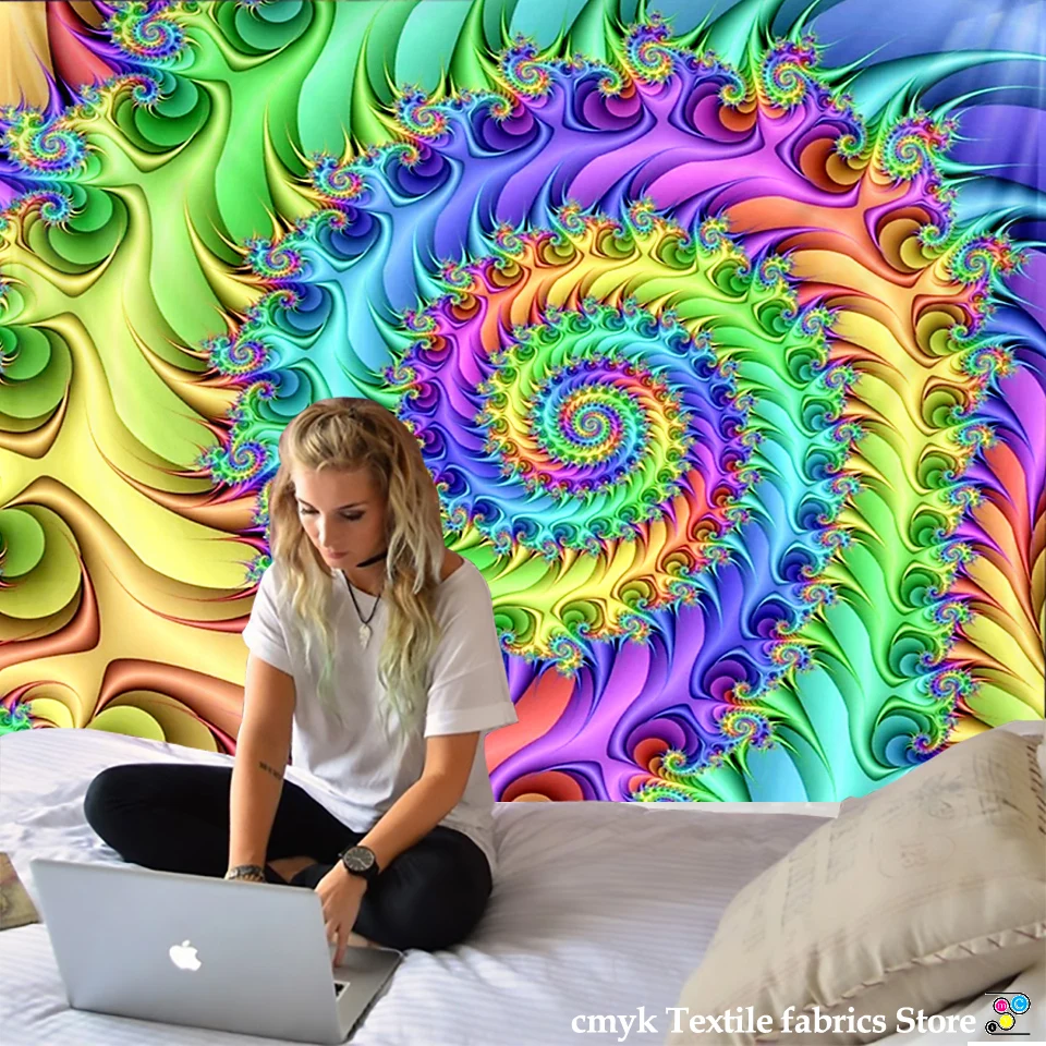 Psychedelic Mandala Tapestry Wall Hanging Boho Decor Wall Cloth Tapestries Hippie Tapestry Mandala Wall Carpet