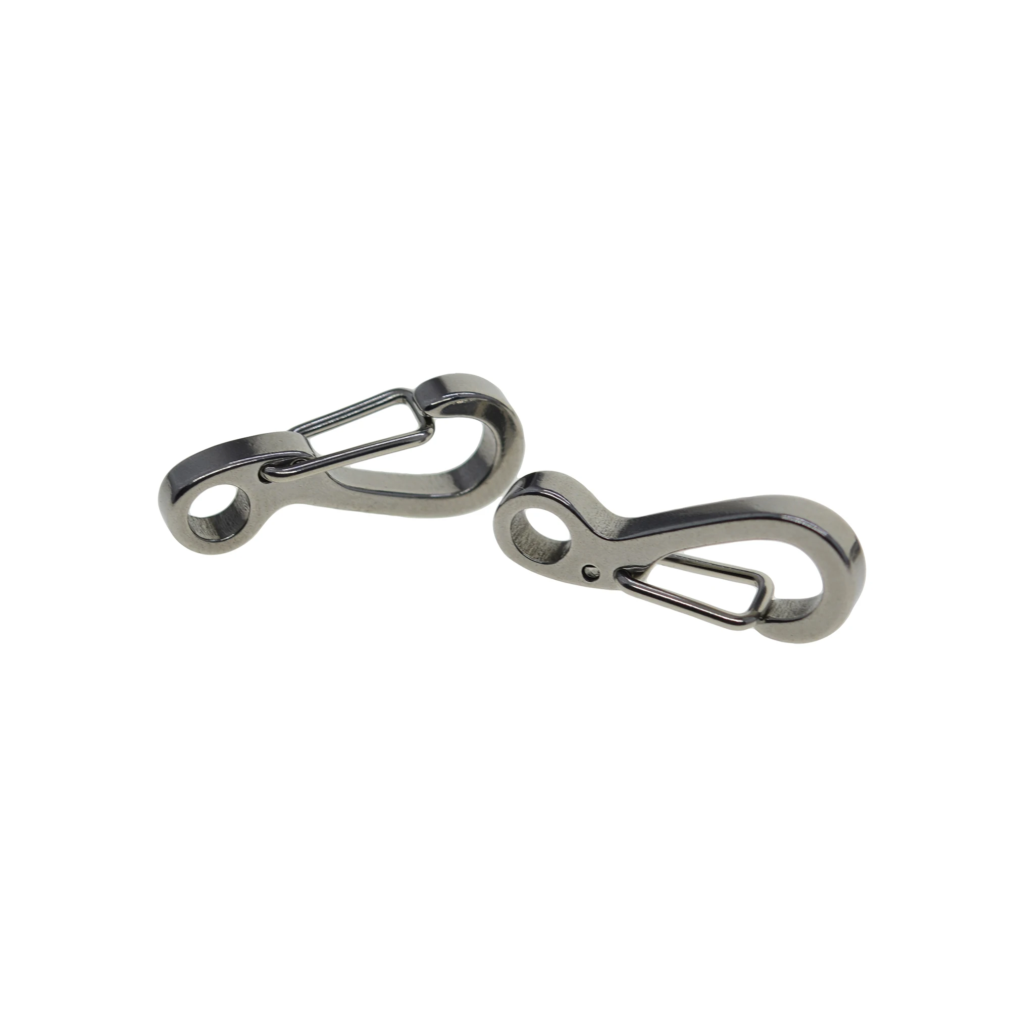 

50pcs mini tiny 1inch Super strong fine solid stainless steel spring snap quick release carabiner paracord clasp EDC DIY