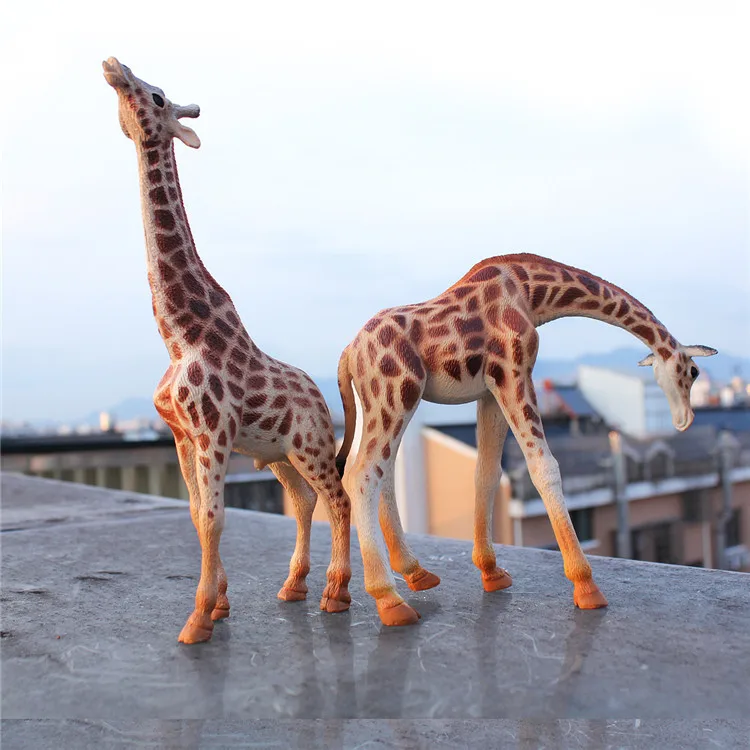 Simulation solid giraffe model toy African wild animal model giraffe ornaments