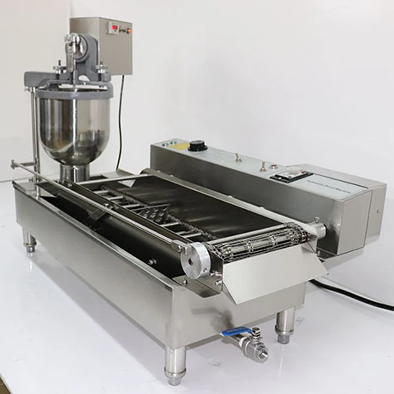 

220 В коммерческая двухрядная электрическая нагревательная автоматическая машина для производства пончиков, электрическая фритюрница для пончиков, машина для изготовления пончиков из нержавеющей стали