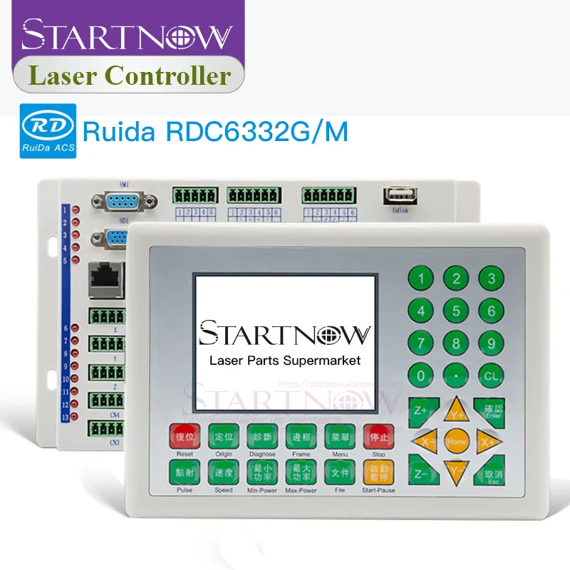 Startnow-máquina de Corte a Laser com Controle Remoto sem Fio Sistema de Foco Ruida Dsp Motherboard Co2 Rdc6332m Rdc6332g Rdc6332g
