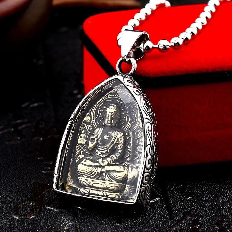 Beier 316L stainless steel Chinese Buddhist Rulai Guanyin partgold men and women pendant necklace fashion jewelry LLBP8-350P