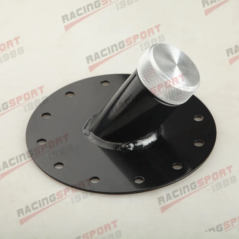 Billet Aluminum 45 Degree Fuel Cell Fast Fill Filler Neck 12 Bolt Flange Black