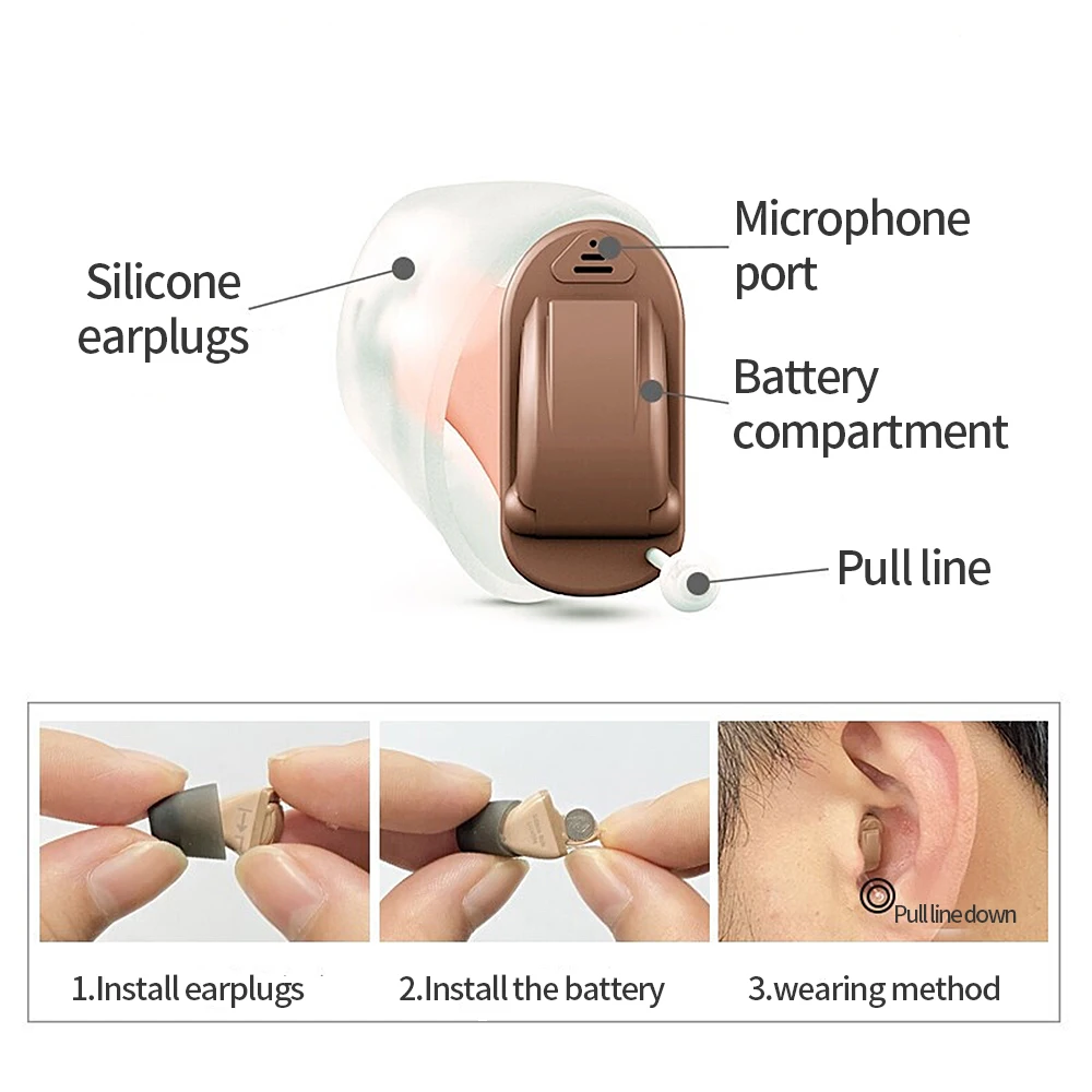 SIEMENS Signia Invisible Hearing Aids 8 Channel Programmable Digital Hearing aid, Mobile Phone Remote Adjust Hearing Care Aid