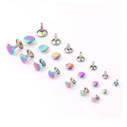 5-12mm Rainbow Double Cap Rivets,Metal Button Round Jewelry Rivet,Rivet Studs for Purse Bags Handbags Shoes Jeans Belts